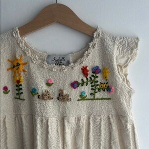Isabella Miao Cream Embroidered Dress